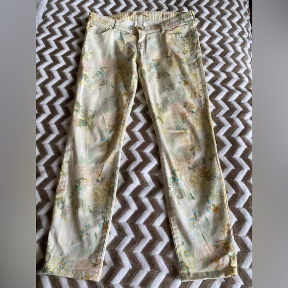 Zara Woman Slim Fit Floral Jeans Size US 6 Eur 38 - Picture 4 of 10